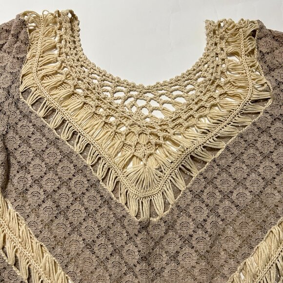 Umgee USA Crochet Lace open knit Top sz M Boho Fairy Whimsy Cottagecore Coquette - Picture 2 of 12